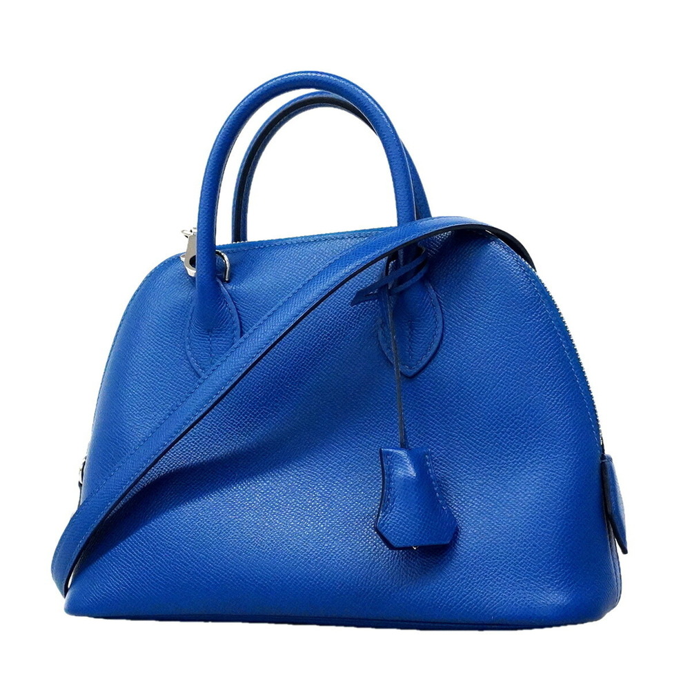 Hermes Bolide 1923 25 Handbag, Veau Epsom Leather, Blue France, Z Stamp, 2-wa...